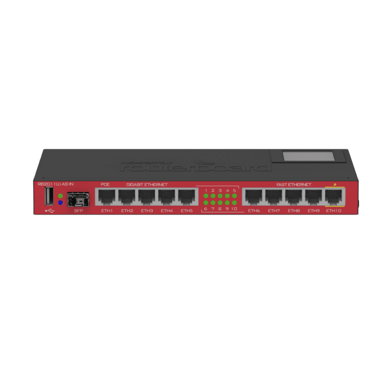 Router MikroTik RB2011 UiAS-IN Empresarial 10 Puertos 600MHz