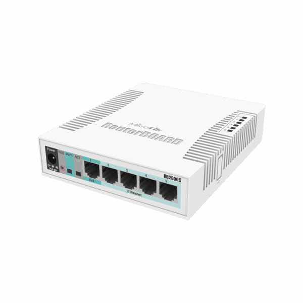 Smart Switch MikroTik CSS106-5G-1S con 5 Gigabit y 1 SFP