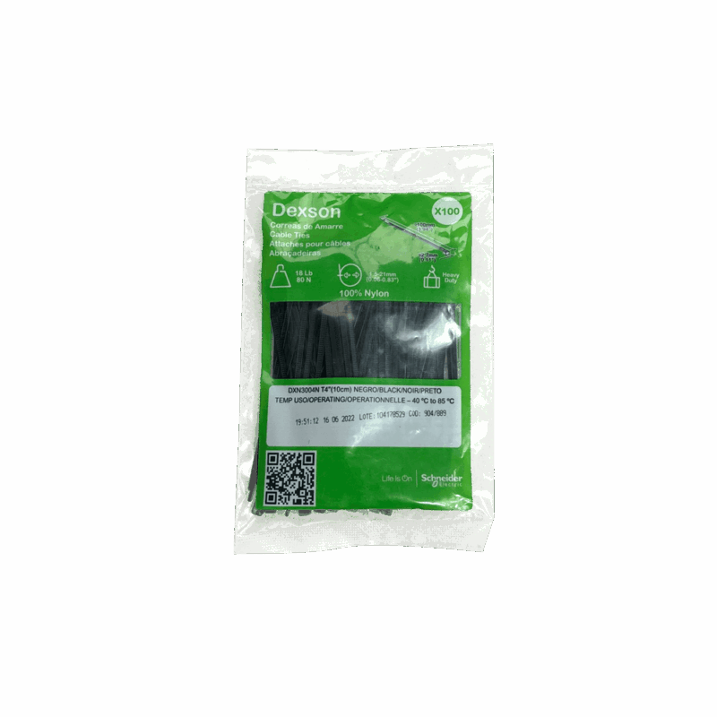 Amarras plásticas Dexson negras 10 cm DXN3004N pack 100