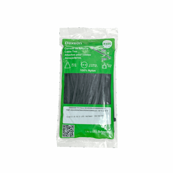 Amarras plásticas negras Dexson 15 cm DXN3006N paquete 100 unidades
