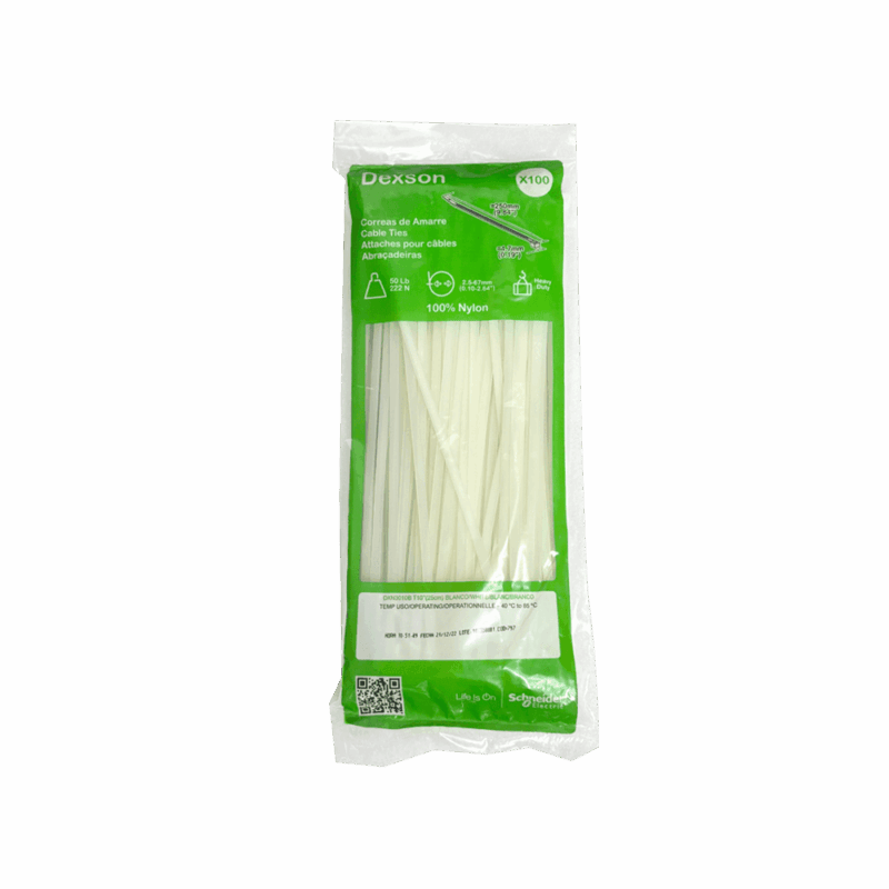 Amarras plásticas blancas 25 cm DXN3010B Dexson