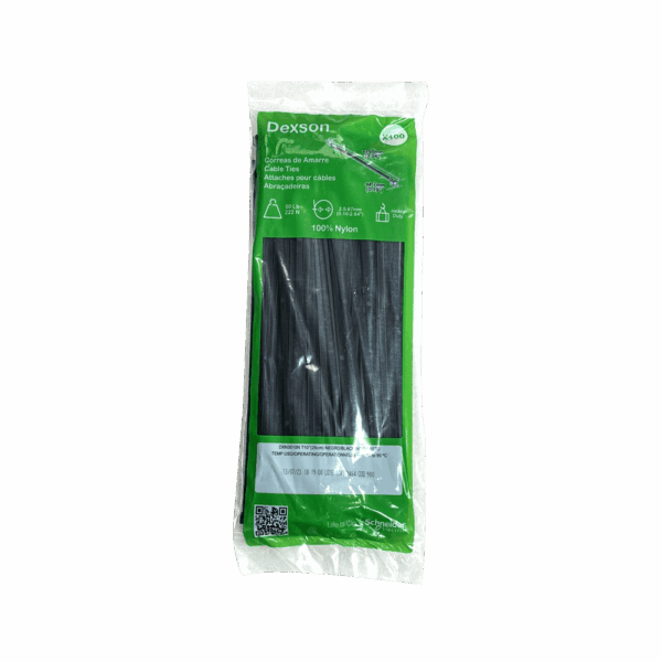 Amarras plásticas negras Dexson 25 cm DXN3010N paquete 100 unidades