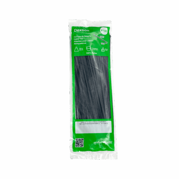 Cinchos de plástico Dexson negras 30 cm DXN3012N pack 100 unidades