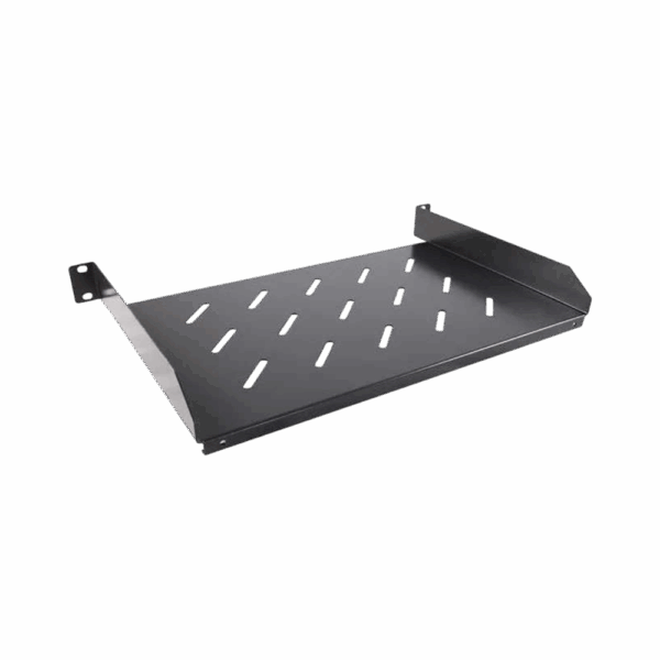 Bandeja para rack 1UR 20 cm negro vista frontal MC Telematics