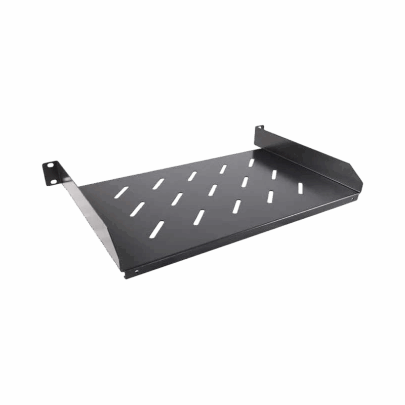 Bandeja para rack 1UR 20 cm negro vista frontal MC Telematics
