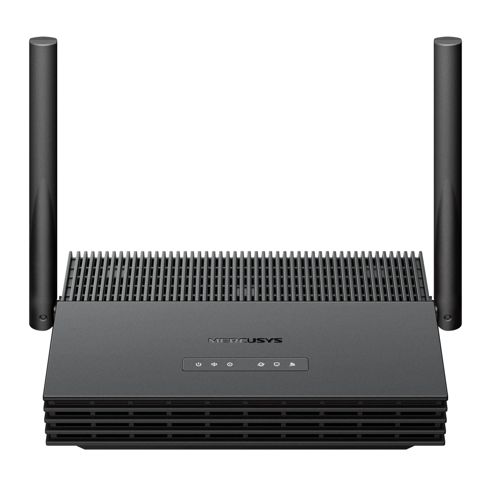 MF80X_BR_US_1.0_Front Mercusys MF80X vista frontal antenas externas, Diagrama red EasyMesh MF80X, Puertos Gigabit traseros ONU MF80X